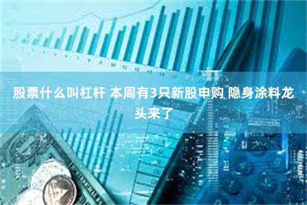 股票什么叫杠杆 本周有3只新股申购 隐身涂料龙头来了