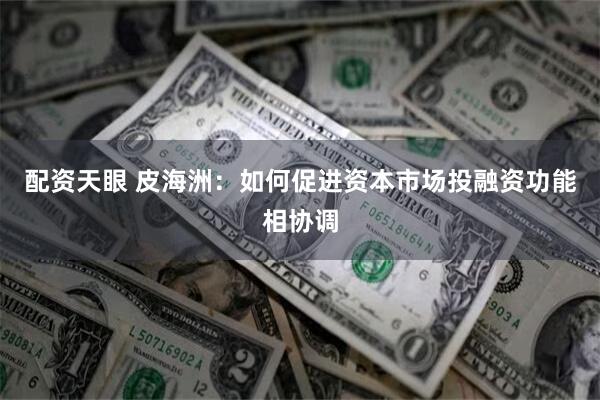配资天眼 皮海洲：如何促进资本市场投融资功能相协调