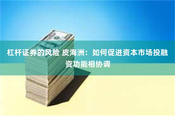 杠杆证券的风险 皮海洲：如何促进资本市场投融资功能相协调