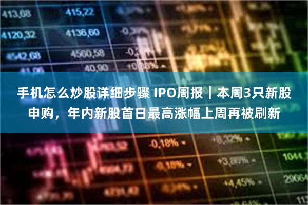 手机怎么炒股详细步骤 IPO周报｜本周3只新股申购，年内新股首日最高涨幅上周再被刷新