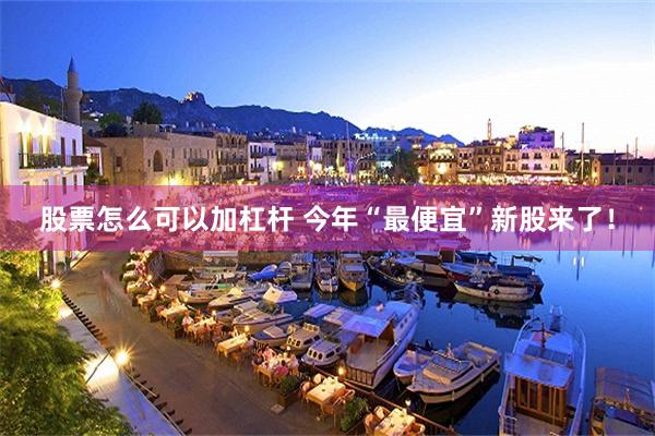 股票怎么可以加杠杆 今年“最便宜”新股来了！