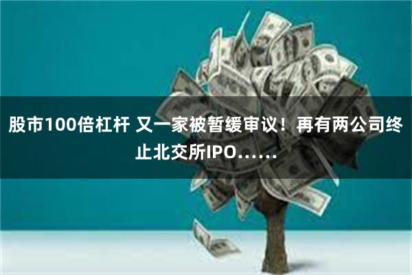 股市100倍杠杆 又一家被暂缓审议！再有两公司终止北交所IPO……
