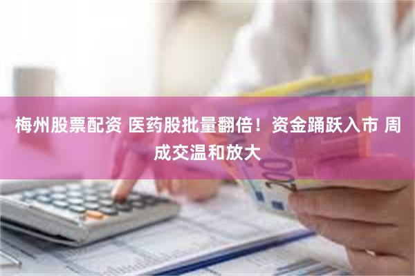 梅州股票配资 医药股批量翻倍！资金踊跃入市 周成交温和放大